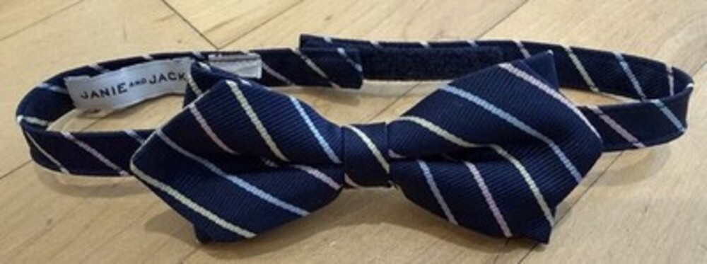 Janie and Jack Boys Navy Blue Striped Pre-Tied Bow Tie 2-4 Years Old